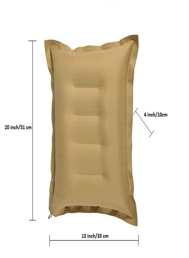 RAV Pack of 1 Soft Fabric Travelling Pillow, air Pillow for Easy Travelling (Color- Brown). - Image 2